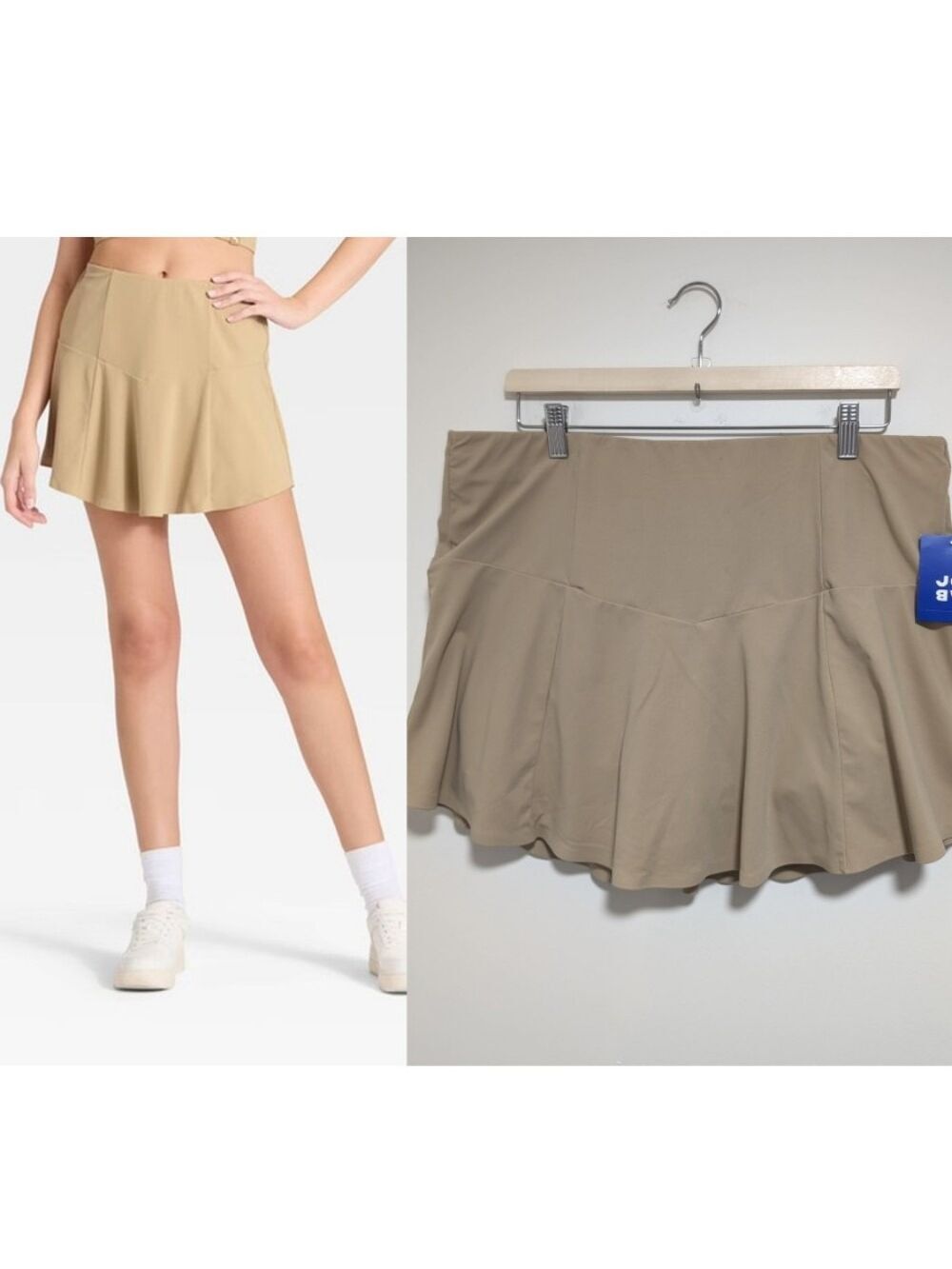 JoyLab | Pleated Active Skort In Almond Tan